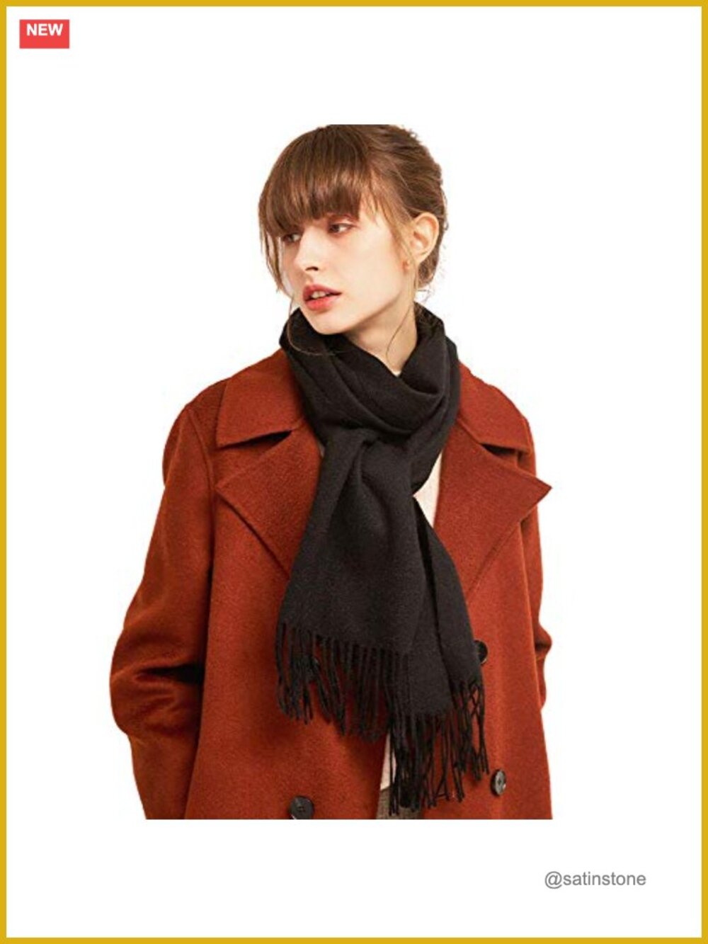 100% Merino Wool Scarf, Pashmina Cashmere Feel, 78” x 16” Long, Winter Gift